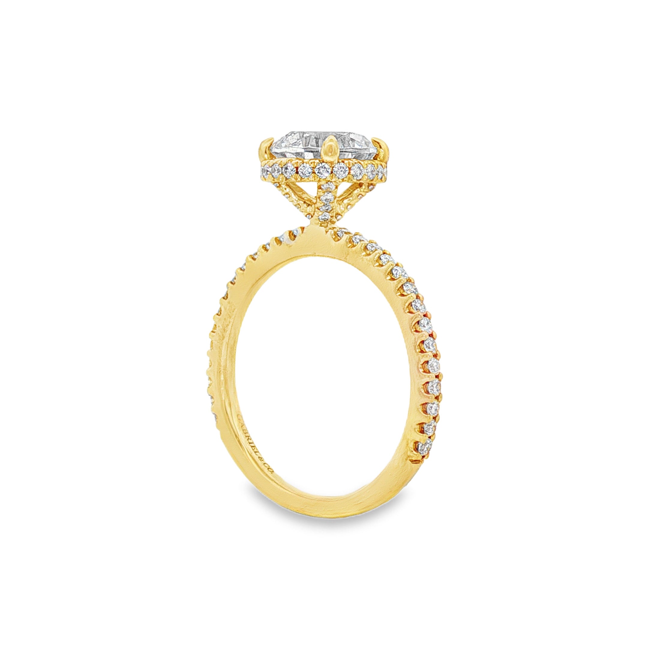14K Yellow Gold Senne Hidden Halo Round Diamond Engagement Ring