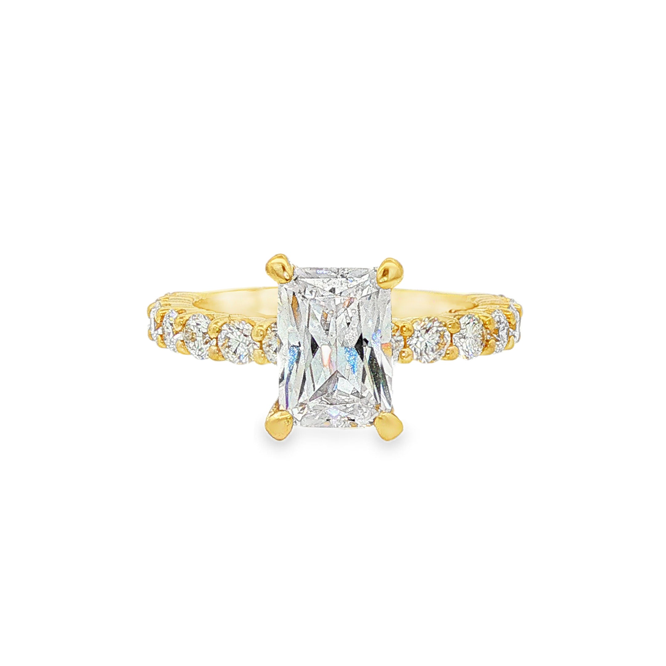 14K Yellow Gold Brosnan Hidden Halo Radiant Diamond Engagement Ring