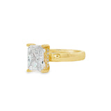 14K Yellow Gold Hidden Halo Radiant Diamond Engagement Ring