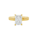 14K Yellow Gold Hidden Halo Radiant Diamond Engagement Ring
