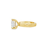 14K Yellow Gold Hidden Halo Radiant Diamond Engagement Ring