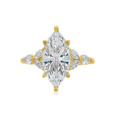 14K Yellow Gold Daylin Floral Marquise Natural Diamonds Engagement Ring