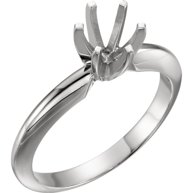 Platinum 6-6.6mm Round Center Solitaire Engagement Ring