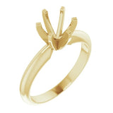 14K Yellow Gold 6-6.5mm Round Center Solitaire Engagement Ring
