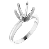 14K White Gold 7.8-8.6mm Round Center Solitaire Engagement Ring