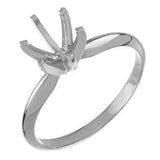14K White Gold 4mm Round Center Solitaire Engagement Ring