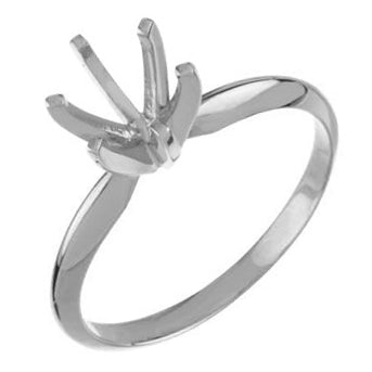 14K White Gold 4mm Round Center Solitaire Engagement Ring