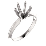 14K White Gold 6.6-7.2mm Round Center Solitaire Engagement Ring