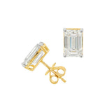14K Yellow And White Gold 4.00 CTW Emerald Cut Lab Grown Diamonds Studs