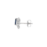 JT ESTATE 14K White Gold Sapphire And Diamond Butterfly Stud Earrings