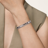 Sterling Silver Bujukan White Sapphires Cuff Bracelet