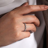 14K White Gold Diamond Marquise Station Ring