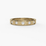 14K Yellow Gold Contemporary Natural Diamonds Band