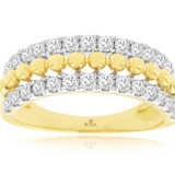 14K Two-Tone Contemporary Natural Diamonds Ring