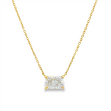 14K Yellow Gold Lab Grown Diamonds East-West Solitaire Necklace