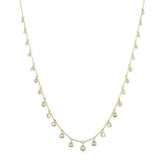 14K Yellow Gold Natural Diamonds Station Necklace