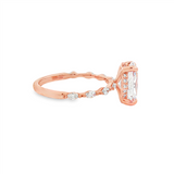 14K Two-Tone 'Adeena' Hidden Halo Oval Natural Diamonds Engagement Ring