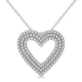 14K White Gold Heart Diamond Pendant
