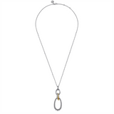 Sterling Silver and 14K Yellow Gold Bujukan White Sapphire Pendant