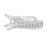 18K White Gold Contemporary Round Diamond Engagement Ring