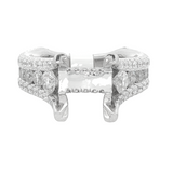 18K White Gold Contemporary Round Diamond Engagement Ring