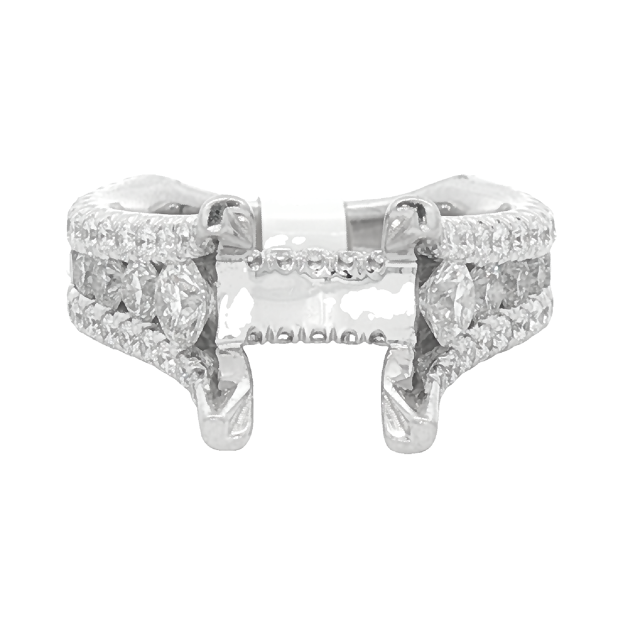18K White Gold Contemporary Round Diamond Engagement Ring