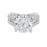 14K White Gold Hidden Halo Round Diamond Engagement Ring