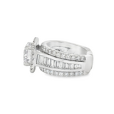 18K White Gold Halo Round Diamond Engagement Ring