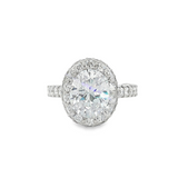 18K White Gold Double Halo Oval Diamond Engagement Ring