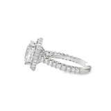 18K White Gold Double Halo Oval Diamond Engagement Ring