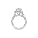18K White Gold Double Halo Oval Diamond Engagement Ring