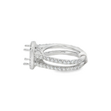 18K White Gold Halo Round Diamond Engagement Ring