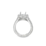 18K White Gold Halo Round Diamond Engagement Ring