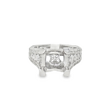 14K White Gold Contemporary Round Diamond Engagement Ring