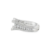 14K White Gold Contemporary Round Diamond Engagement Ring