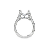 14K White Gold Contemporary Round Diamond Engagement Ring