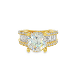 18K Yellow Gold Hidden Halo Round Diamond Engagement Ring