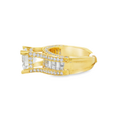 18K Yellow Gold Hidden Halo Round Diamond Engagement Ring