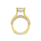 18K Yellow Gold Hidden Halo Round Diamond Engagement Ring