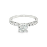 14K White Gold Classic Round Diamond Engagement Ring