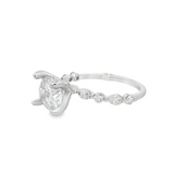 14K White Gold Classic Round Natural Diamonds Engagement Ring