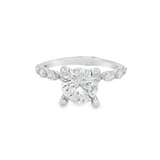 14K White Gold Modern Round Natural Diamonds Engagement Ring