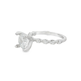14K White Gold Modern Round Natural Diamonds Engagement Ring