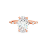 14K Two-Tone Adeena Hidden Halo Oval Natural Diamonds Engagement Ring