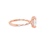 14K Two-Tone Adeena Hidden Halo Oval Natural Diamonds Engagement Ring