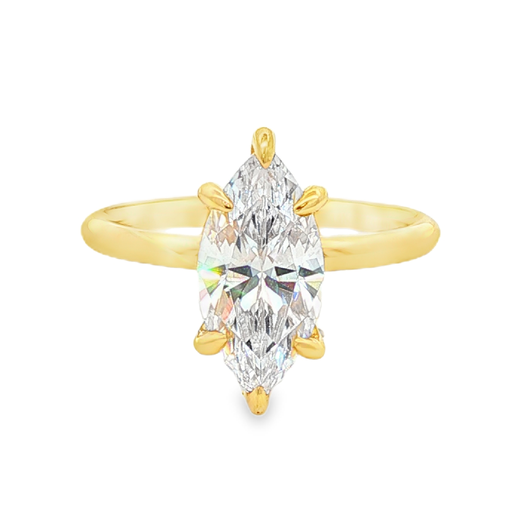14K Yellow Gold Lark Solitaire Ring