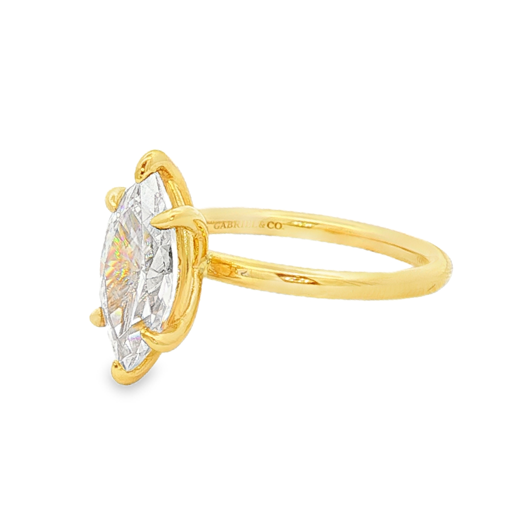 14K Yellow Gold Lark Solitaire Ring