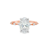 14K Two-Tone Adeena Hidden Halo Oval Natural Diamonds Engagement Ring