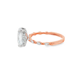 14K Two-Tone Adeena Hidden Halo Oval Natural Diamonds Engagement Ring