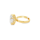 14K Yellow Gold Hidden Halo Marquise Diamond Engagement Ring
